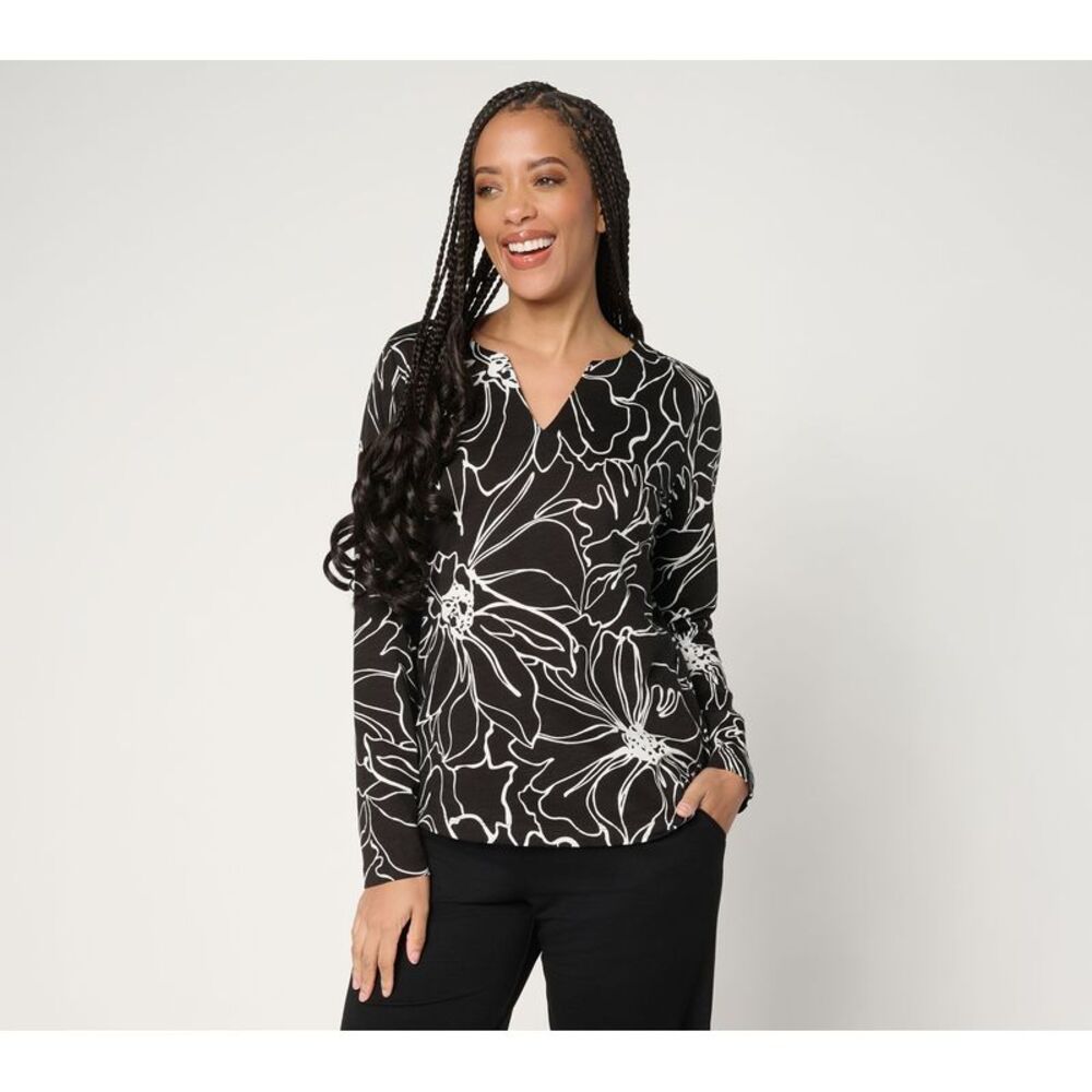 Belle by Kim Gravel Women's Top Sz M Make Your Selection: Slub Knit Black